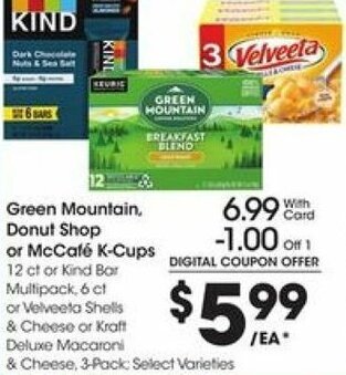 Kroger Green Mountain Donut Shop or McCafé K-Cups offer