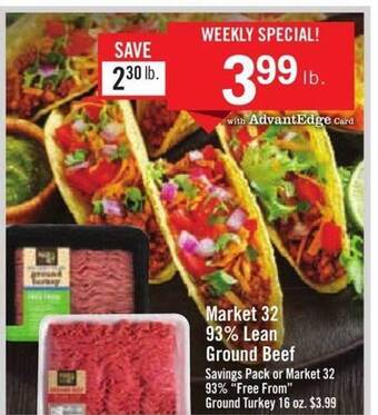 Price Chopper Market 32 93% lean ground beef offer