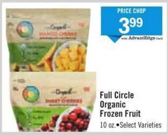 Price Chopper Full circle organic frozen fruit offer