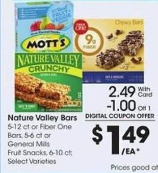 Kroger Nature Valley Bars offer