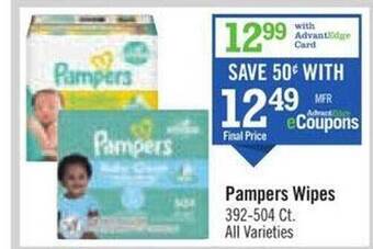 Price Chopper Pampers wipes offer