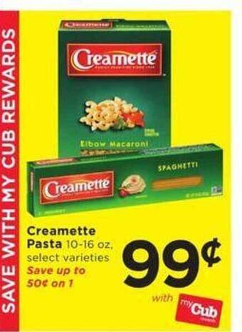 Cub Foods Creamette pasta offer