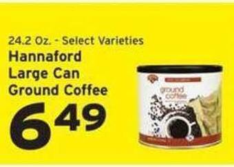 Hannaford Hannaford large can ground coffee offer