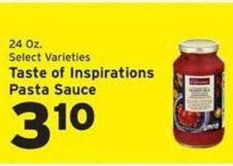 Hannaford Taste of inspirations pasta sauce offer