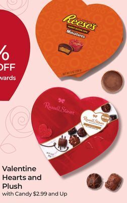 Rite Aid Valentine hearts and plush with candy offer