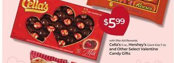 Rite Aid Cella's, hershey's and other select valentine candy gifts offer