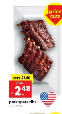 Lidl Pork spare ribs offer
