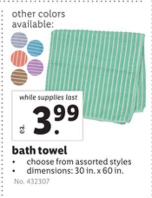 Lidl Bath towel offer