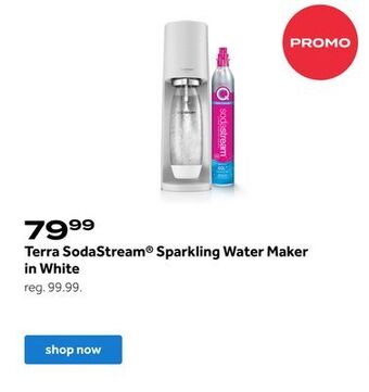 Bed Bath & Beyond Terra sodastream® sparkling water maker in white offer