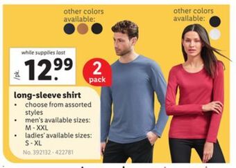 Lidl Long-sleeve shirt offer