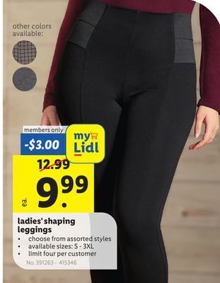Lidl Ladies' shaping leggings offer