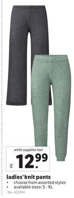 Lidl Ladies' knit pants offer