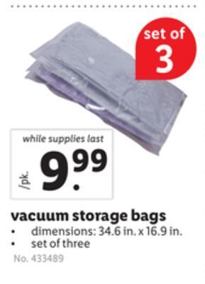 Lidl Vacuum storage bags offer