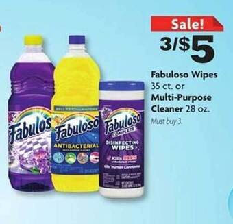 Family Dollar Fabuloso wipes or multi-purpose cleaner offer
