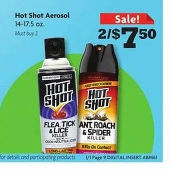 Family Dollar Hot shot aerosol offer