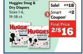 Family Dollar Huggies snug & dry diapers offer