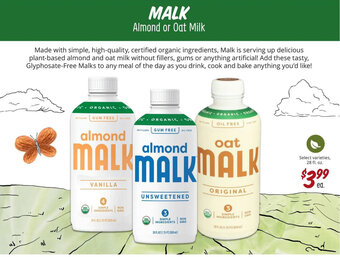 Sprouts Farmers Market Malk Almond or Oat Milk offer