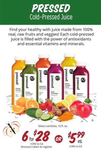 Sprouts Farmers Market Pressed Cold-Pressed Juice offer