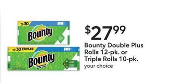 Publix Bounty double plus rolls or triple rolls offer