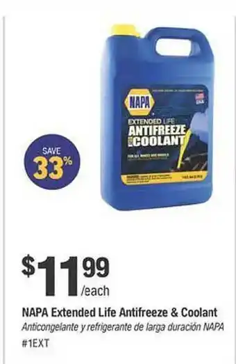 Napa Napa extended life antifreeze & coolant offer