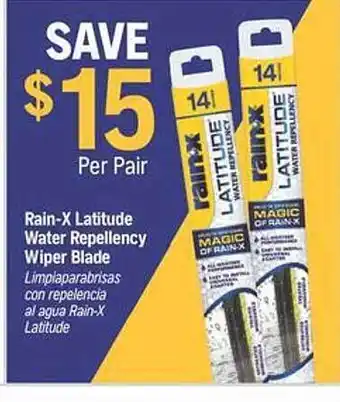 Napa Rain-x latitude water repellency wiper blade offer