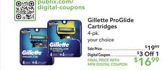 Publix Gillette proglide cartridges offer