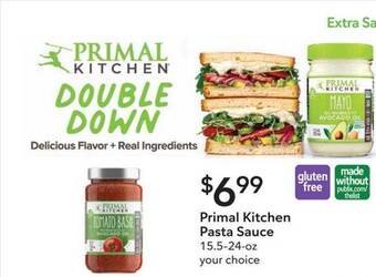 Publix Primal kitchen pasta sauce offer
