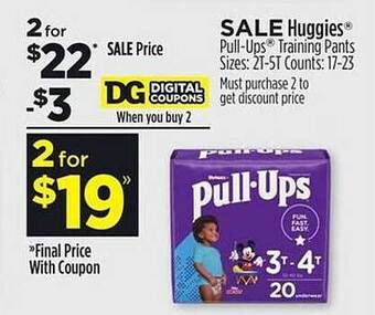Dollar General Huggies pull-ups training pants offer