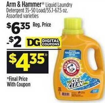 Dollar General Arm & hammer liquid laundry detergent offer