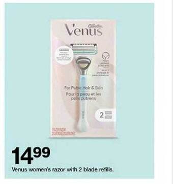 Target Venus women's razor with 2 blade refills offer