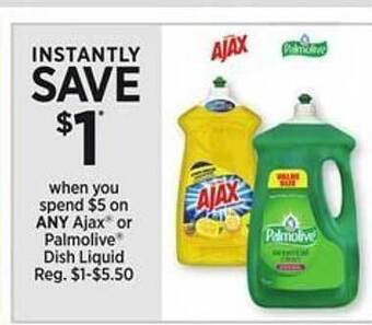 Dollar General Ajax or palmolive dish liquid offer