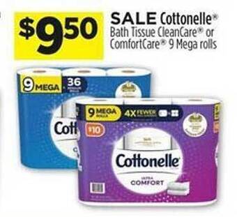 Dollar General Cottonelle bath tissue cleancare or comfortcare offer