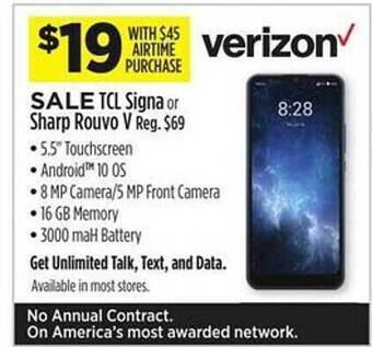 Dollar General Tcl signa or sharp rouvo v offer
