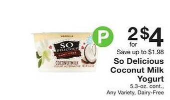 Fairway Store Market So delicious coconut milk yogurt offer