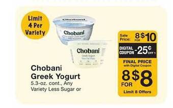 Fairway Store Market Chobani greek yogurt offer