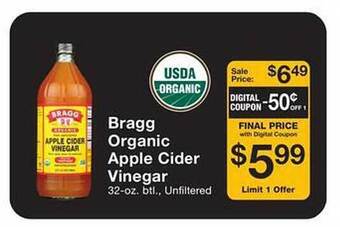 Fairway Store Market Bragg organic apple cider vinegar offer