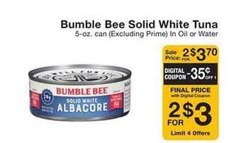 Fairway Store Market Bumble bee solid white tuna offer