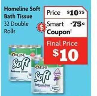 Family Dollar Homeline soft bath tissue offer