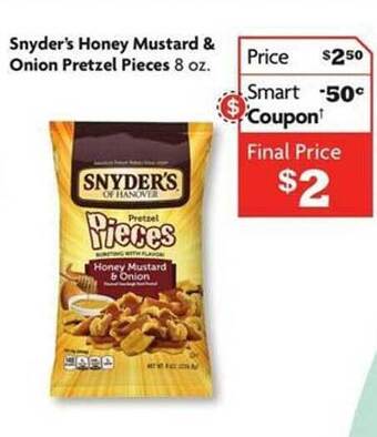 Family Dollar Snyder's honey mustard & onion pretzel pieces offer