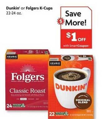 Family Dollar Dunkin' or folgers k-cups offer