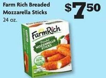 Family Dollar Farm rich breaded mozzarella sticks offer