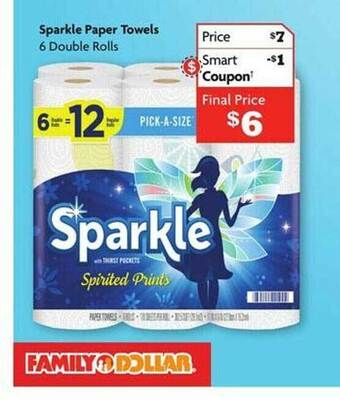 Family Dollar Sparkle paper towels offer