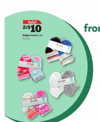 Family Dollar Kidgets socks offer