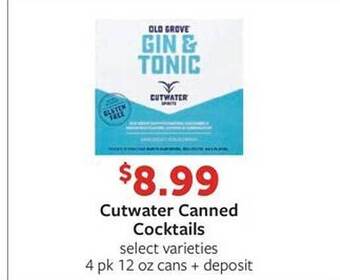 Fareway Cutwater canned cocktails offer