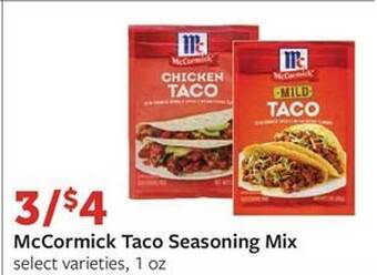 Fareway Mccormick taco seasoning mix offer