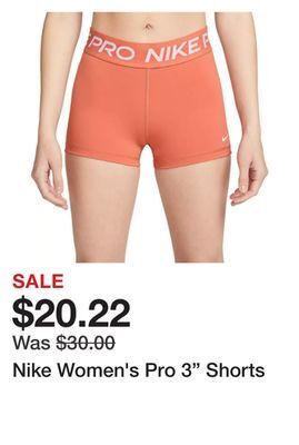 Dick's Sporting Goods Nike women's pro 3" shorts offer