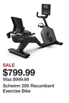 Dick's Sporting Goods Schwinn 290 recumbent exercise bike offer