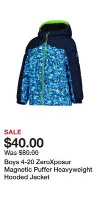 Kohl's Boys 4-20 zeroxposur magnetic puffer heavyweight hooded jacket offer