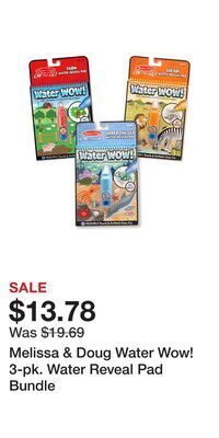 Kohl's Melissa & doug water wow! 3-pk. water reveal pad bundle offer
