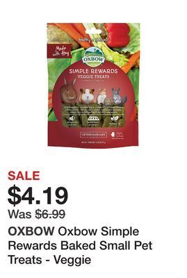 Petsmart Oxbow simple rewards baked small pet treats - veggie offer